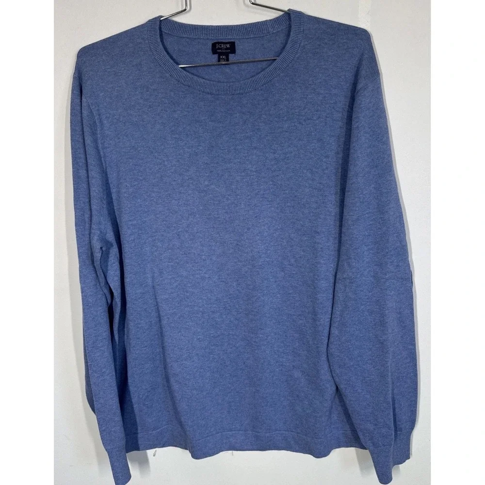 J Crew Factory 100% Cotton Pullover Sweater‎ Men's XXL Light Blue Classic Preppy